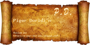 Piger Dorián névjegykártya